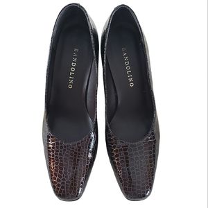 VGUC Bandolino Made in Spain Textured Heels Brown Pumps Heels Shoes Size 7.5US